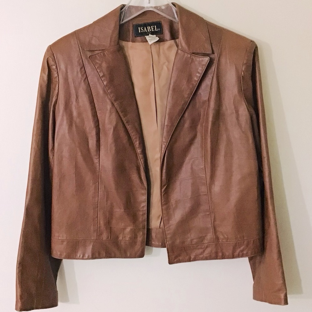 Isabel Cropped Leather Jacket